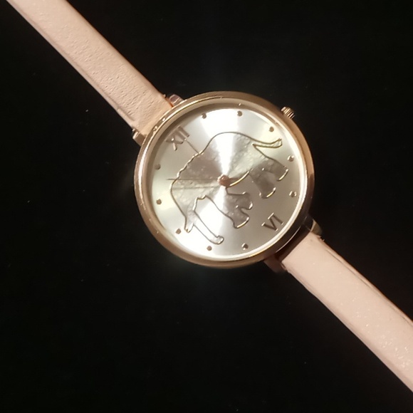 Jessica Carlyle elephant watch Stainless steel back pink thin leather band - Picture 2 of 8